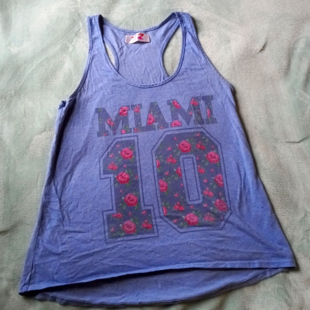 Blue floral miami tanktop